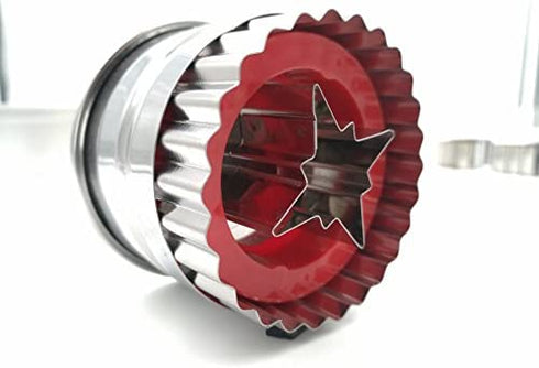 JOKUMO 11 Piece Round Linzer Cookie Cutter Set – High Grade 430 Stainless Steel - with Storage Tin
