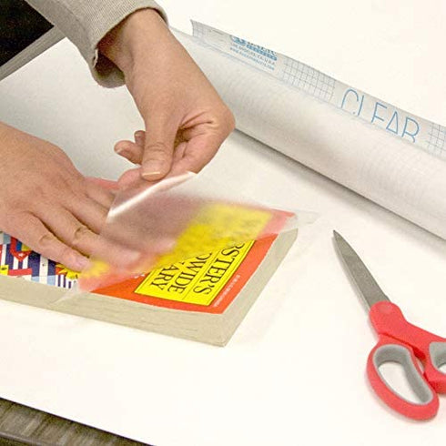 BAZIC Book Cover Clear Self Adhesive Bookcover 18" X 1.5 Yard (54"), Laminate Pack Cover Books Documents, Film Easy Peel, 1-Pack