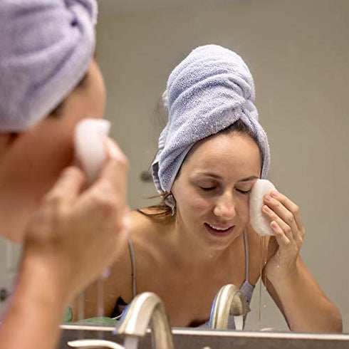 10 Pack Facial Sponge for Daily Deep Cleansing and Regular Exfoliating - Regular Buff Puff Style Exfoliating Pads Puf for Removing Dead Skin, Dirt & Makeup - Normal to Oily - Made in The USA