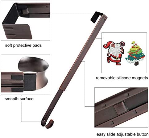 HangerSpace Wreath Hanger for Front Door, Over Door Wreath Hook Wreath Holder Adjustable Length 15 inch - 24 inch with 2 Magnets Christmas Decoration - Bronze