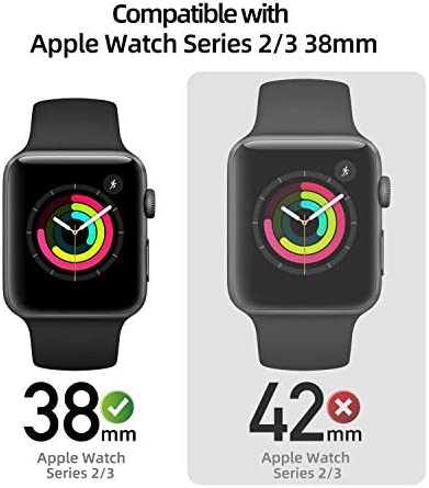 PZOZ Compatible for Apple Watch Series 3 / Series 2 Case with Screen Protector 38mm Accessories Slim Guard Thin Bumper Full Coverage Matte Hard Cover Defense Edge for iWatch Women Men GPS (Black)