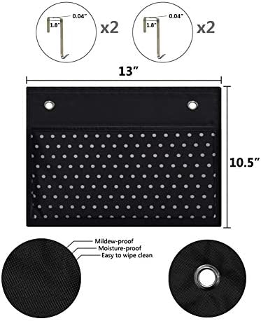 Eamay Wall Mount/Over Door File Hanging Storage Organizer - 4 Large Office Supplies File Document Organizer Holder for Office Supplies, School, Classroom, Office or Home Use, White Dots Pattern
