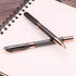 SHALORY Ballpoint and Rollerball Pen Set, Stylish Line Engraved Metal Pen Elegant Smooth Writing Gift Pen (2 Pens with 2 Extra Refills)