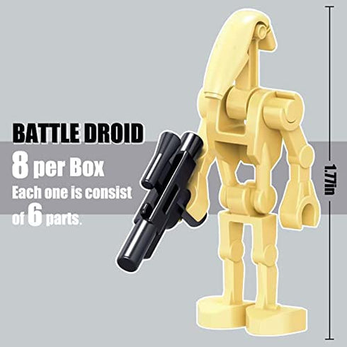 strawjoy Battle Droids 27 Pack Building Sets, Space Wars Clone Army Collectible Action Figure Toys Gifts Packing Box 180 PCS