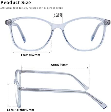 Madison Avenue Blue Light Blocking Glasses Anti Eyestrain UV Glare Blue Light Glasses for Women TV Phone Computer Gaming Eyeglasses (Clear Blue)