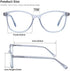 Madison Avenue Blue Light Blocking Glasses Anti Eyestrain UV Glare Blue Light Glasses for Women TV Phone Computer Gaming Eyeglasses (Clear Blue)