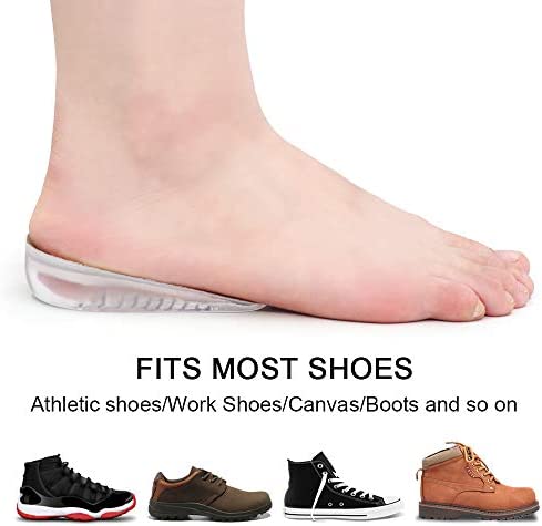 Dr.Foot Height Increase Insoles, Heel Cushion Inserts, Heel Lift Inserts for Leg Length Discrepancies (Large (1" Height))