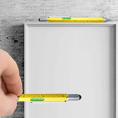 Cool Pen Gifts for Men, Cutier 6-in-1 Multi Tool Tech Pen Gadgets Tools for Men , Personalized Gifts for Dad or Him, Funny Gift for Christmas, Father's Day Valentines or Birthdays Gifts (Yellow)