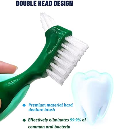 Premium Hard Denture Brush Toothbrush, Cleaning Brush, Multi-Layered Bristles & Portable Denture Double Sided Brush, Denture Care(Pack of 3)