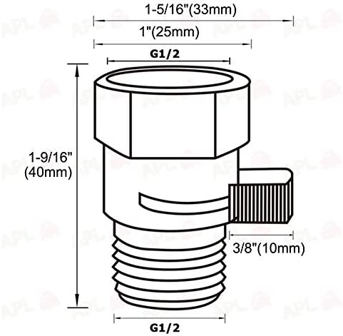 Shower Regulator Valve, APLusee Brass Shower Head Shut Off Control Valve, Water Flow Restrictor with On Off Switch, Chrome