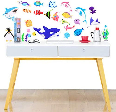 Kids Stickers 500+ 10 Different Sheets, 3D Puffy Sticker for Kids, Bulk Scrapbooking, Ocean Animal Stickers for Boys Girls Teachers Birthday Gift, Party Supplies, Reward