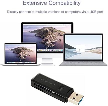 USB 3.0 SD Card Reader for PC, Laptop, Mac, Windows, Linux, Chrome, SDXC, SDHC, SD, MMC, RS-MMC, Micro SDXC Micro SD, Micro SDHC Card and UHS-I Cards (Black)