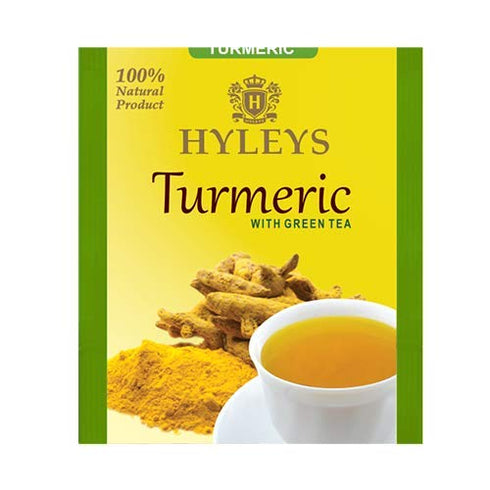Hyleys Wellness Turmeric with Green Tea - 25 Tea Bags (100% Natural, Sugar Free, Gluten Free and Non-GMO)
