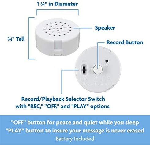 VoiceGift 20 Second Mini-Me Voice Recorder, Record Custom Message for Plush Toy, Stuffed Bear Toy, Baby Doll Toy, and Pillow