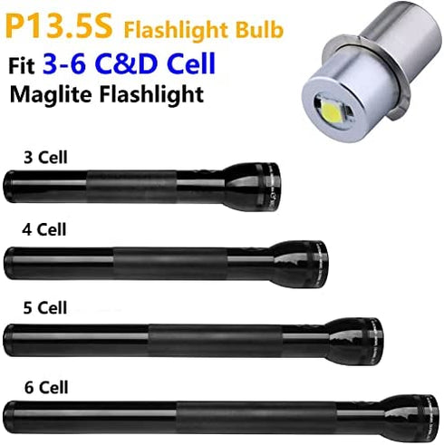 LudoPam Conversion Upgrade LED Bulb for 3 4 5 6 Cell C/D Maglite Flashlight