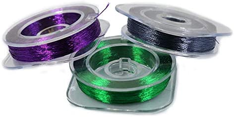 MNFT 7Pcs 50m/ Spool Metallic Guide Wrapping Lines DIY Fishing Line Thread Strong Nylon for Rod Building 7 Colors Rod Building Wrapping Thread (Solid Color, 50)