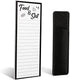 Magnetic List Notepad Funny Grocery List Pad Magnet Refrigerator Notepad with Fridge Pen Holder Magnetic Faux Leather Marker Pouch for Refrigerator, to Do Lists (Black, White,Simple Style)