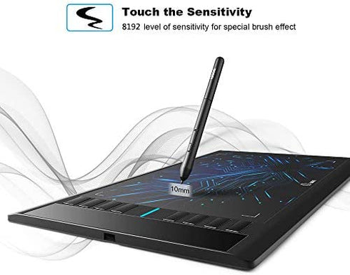 UGEE M708 Drawing Tablet, Graphics Tablet with Pressure Pen Stylus, 8 Hotkeys, 10*6 inch Drawing Area, Art Tablet for Beginner, Easy to Use, Drawing Pad for Win11/10/8/7, Mac OS, Chrome OS PC Laptop