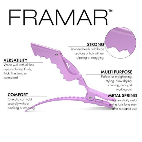 FRAMAR Pastel Alligator Hair Clips 10 Pack – Professional Alligator Clips For Hair, Hair Clips For Styling, Hair Styling Clips, Aligator Clips, Salon Hair Clips, Plastic Hair Clips, Gator Clips