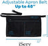 iServ 5 Pockets Black Waist Apron (22x13 inches). Clip-on Server Apron with Zipper pocket. Restaurant Half Aprons Waitress, Waiter, Server, Bartender, Barista, Money Apron, Check Holder, Organizer
