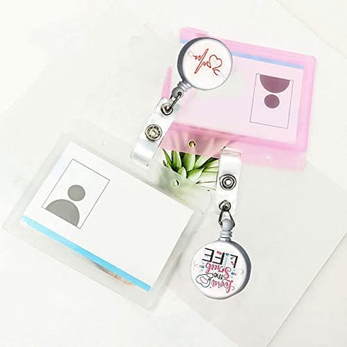 8PCS Nurse Badge Reel Holder Retractable Nursing ID Badge Reels Cute for Nurses Doctor Medical Health Hospital Office Worker Gifts