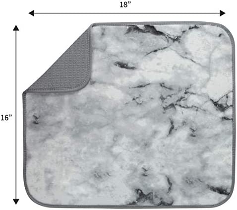 S&T INC. Marble Print Dish Drying Mat, 16 Inch by 18 Inch