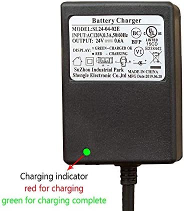FULIHUA 24V B Plug Kids Ride On Car Charger ,24 Volt Battery Charger, for Gravedigger Monster Truck Yamaha Grizzly Riding Toy Grave Digger Ride-Ons Accessories