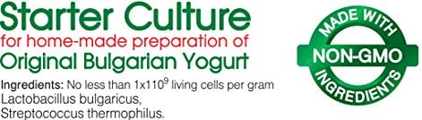 Bulgarian Yogurt Starter Culture Natural Probiotic Yogurt Culture Starter Homemade Yoghurt Starter up to 50 Liters Lactobacillus bulgaricus 10 sachets