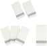 PARTY BARGAINS Disposable Linen-feel Paper Guest Towels - (100 Pack) 13" x 16" White w/Silver Print Cloth-like Paper Hand Towels for Bathroom, Soft, Durable Paper Napkins for Dinner, Wedding & Party