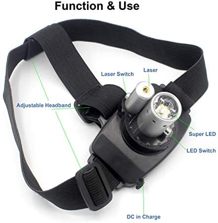 Lalomo Rechargeable LED Headlamp,Super Bright Head lamp Headlight Flashlight with Laser for Indoor and Outdoor Runing,Hiking,Camping,Fishing,Hunting