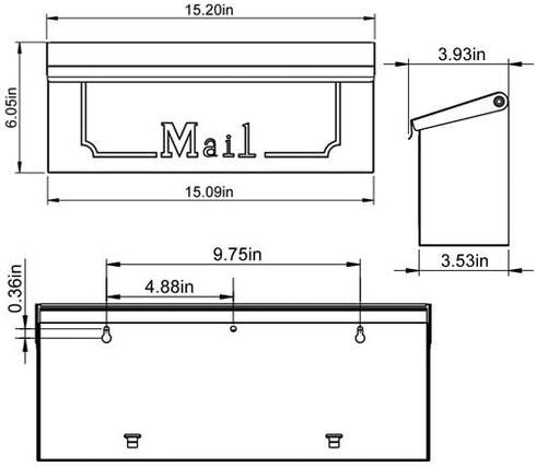 Gibraltar Mailboxes Townhouse Small Capacity Galvanized Steel Black, Wall-Mount Mailbox, THHB0001
