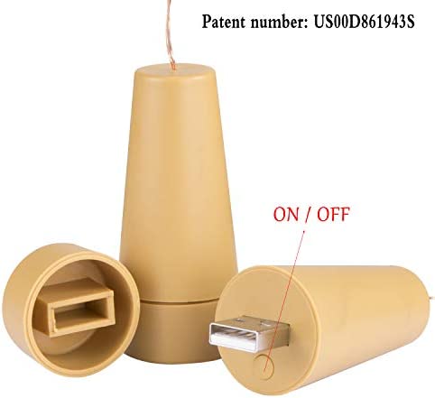 USB Powered 20LED Wine Bottle Cork Lights , AnSaw 3 Pack Rechargeable Bottle String Lights Bottle Starry Fairy Home Twinkle Decorative Lights for Party , Christmas, Halloween ,Wedding (Cool White)