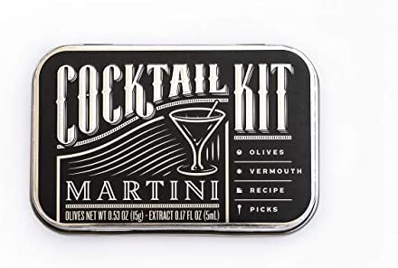 Cocktail Kits 2 Go - Martini Cocktail Set for Cocktail Lovers - Mixology and Craft Travel Kit Includes Olives, Brine, Vermouth, Cocktail Pick - Crafted in USA - Gift Box for All Occasions