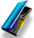 AICase Galaxy Note 9 Case, Luxury Translucent View Window Front Cover Mirror Screen Flip Smart Electroplate Plating Stand 360 Full Body Protective Case for Samsung Galaxy Note 9 (Ocean Blue)
