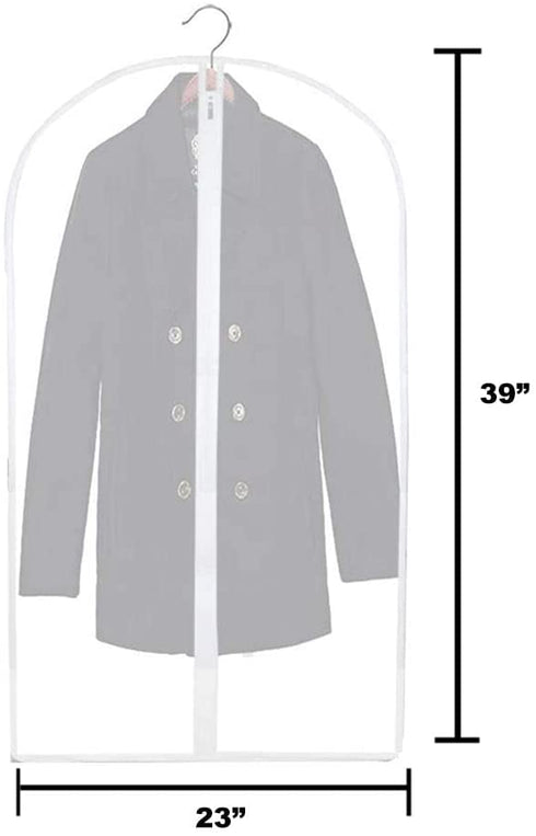 3 Garment Bag Travel Suit Dress Storage 53" Clear Cover Full Zipper Coat Carrier