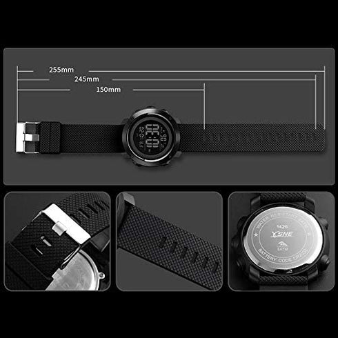Big Boys Watch Digital Sports Waterproof Military Back Light Teenager Watch (Black) 1426