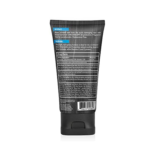 Every Man Jack SPF 20 Daily Sun Protection Face Lotion for Dry or Irritated Skin - Water and Sweat Resistant, Fragrance Free, Non-Greasy, Oxybenzone Free, UVA/UVB Full Spectrum Protection - Enriched with Aloe and Vitamins E & C - 2.5-ounce