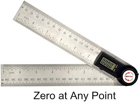 GemRed 82305 Digital Angle Finder Protractor (Stainless steel, 7inch/200mm) (Black Button)