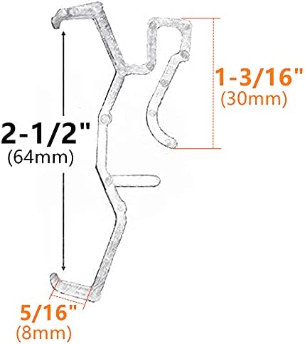 Valance Clips 10pcs 2.5inch Clear Plastic Hidden Retainer Holder Clip for Window Blind Valance,Horizontal Faux & Wood Blinds Parts