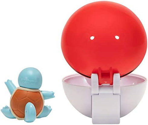 Pokemon Official Squirtle Clip and Go, Comes with Squirtle Action Figure and Poké Ball