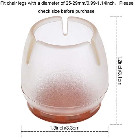 Outus 32 Pack Silicone Chair Leg Floor Protectors, Chair Leg Covers Silicone Floor Protector Round Furniture Table Feet Covers, Fit for The Chair Legs with The Diameter of 0.99-1.14 inch