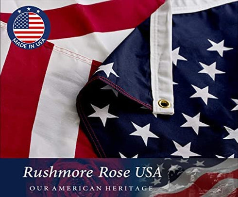 Rushmore Rose USA American Flag 3x5 - American Made USA Flag, Heavy Duty American Flag for Flag Pole, Wall, Classroom, House - American Flags for Outside 3x5 - All Weather Outdoor Flags
