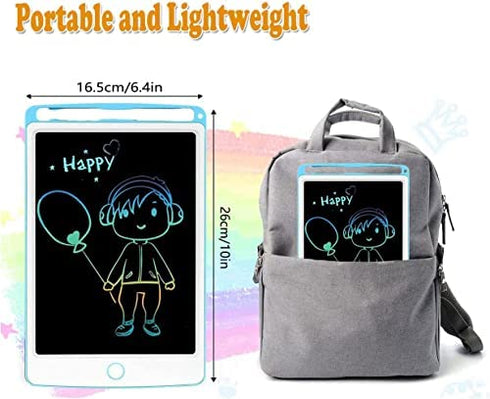 ScriMemo LCD Writing Tablet for Kids,10-Inch Drawing Tablets Kids Doodle Board Colorful Sketch Pad Reusable Magnetic Drawing Board Gifts for Kids and Adults at Home, School and Office (Blue)