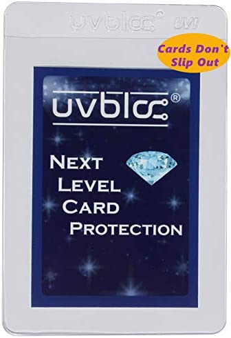 UVBLOC Semi Rigid Card Holder Sleeves (50 Pack) PSA Grading Saver Storage Protector Cases for Trading Baseball Basketball Football Pokemon Sports Cards