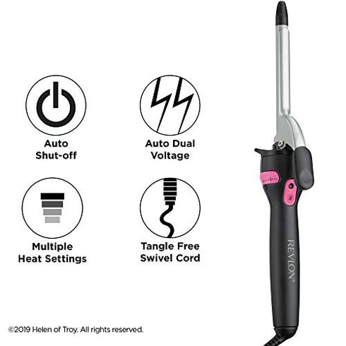 Revlon Perfect Heat Triple Ceramic Curling Iron | For Silky Smooth Spiral Curls (1/2 in)