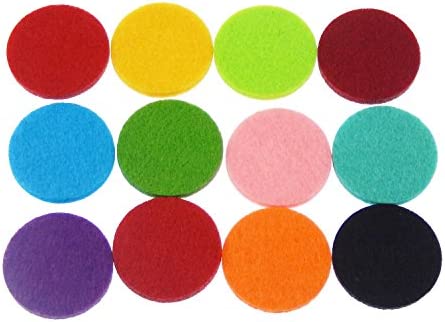 100PCS Round Essential Oil Diffuser Locket Necklace Refill Pads Thickened Washable Absorbent 1 inch Diameter(25X25MM)
