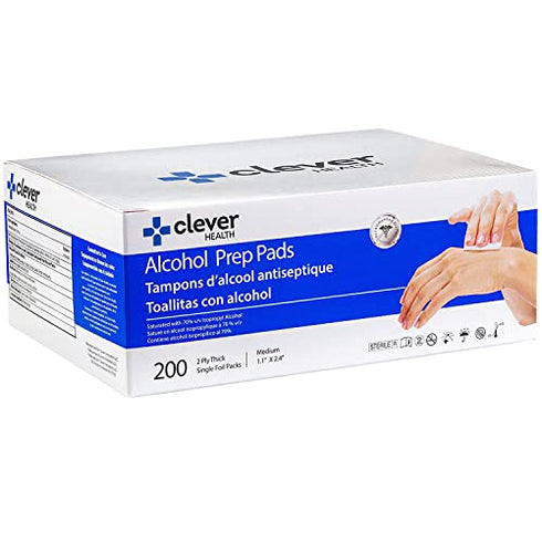 Alcohol Prep Pads, Medium 2-Ply - 400 Alcohol Wipes, individually wrapped Swabs, Saturated With 70% v/v Isopropyl