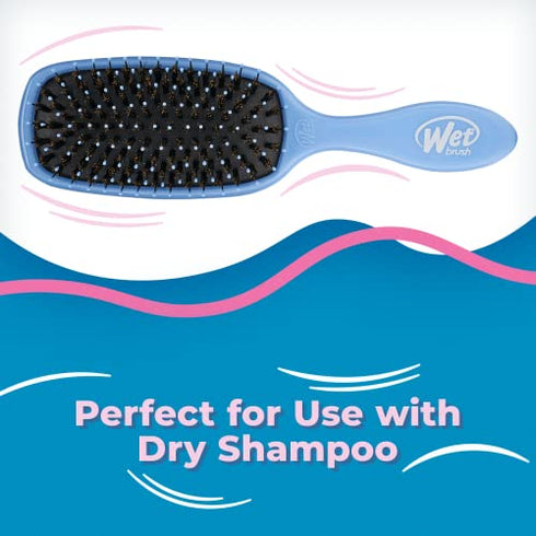 Wet Brush Shine Enhancer Paddle Brush, Sky - Hair Detangler Brush with Ultra Soft Bristles, Infused With Natural Argan Oil, Shiny Detangle & Smooth Hair, Wet or Dry, For All Hair Types