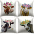Alonar Cow Throw Pillow Covers Set of 4,Decoeative Farmhouse Animal Pillow Covers,Cow Cattle Flower Cushion Covers for Sofa Livng Bedroom 18inchx18inch (Cow1, 18x18 Inch) Alonar91501