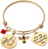 Classic Pooh Bear and Piglet Quote Any Day Spent with You is My Favorite Day Friendship Honey Bee Charm Gold Bangle Bracelet for Women